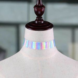 Holographic Rainbow Choker Necklace